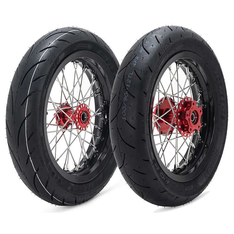 14" Supermoto Wheel Set w/ Tires For Sur-Ron Light Bee X / Talaria Sting MX3 / MX4