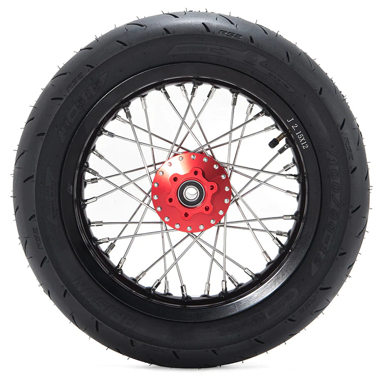 2.15" x 14" 100 / 90 DOT Supermoto Rear Tires with Rims for Surron / Talaria / Electric Bike