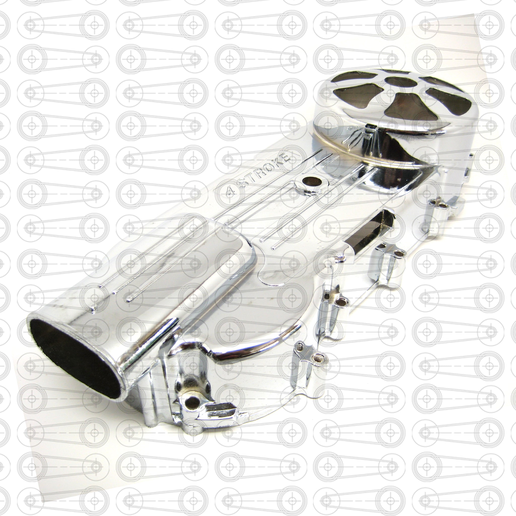 CHROME - VENTED LONG CASE CVT COVER (GY6)